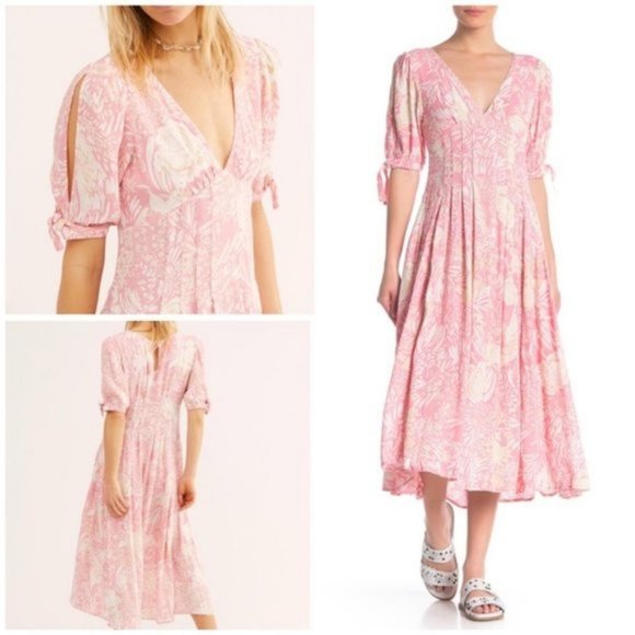 Free People Dresses & Skirts - FREE PEOPLE Forever Always Pink Midi Dress NWT